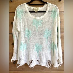 Wildfox White Label Oversized Distressed Sweater- small